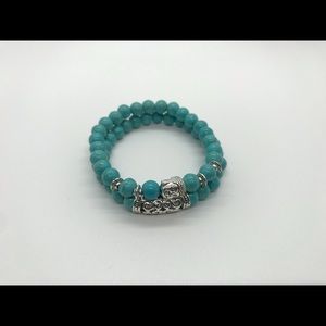 Turquoise Buddha piece bracelet